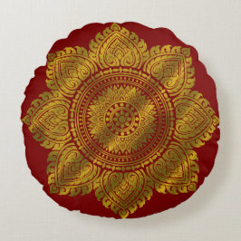 Luxe Gouden Mandala Rode Worp Kussen