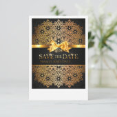 Luxe Gouden Mandala Save the Date Uitnodiging (Staand voorkant)
