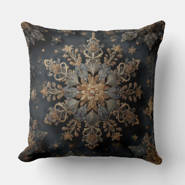 Luxe Gouden Mandala Worp Kussen (Voorkant)