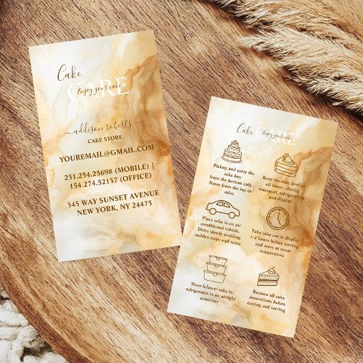 Luxe Gouden Marmer Cake Zorg Visitekaartje