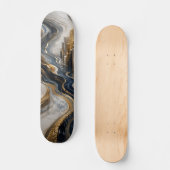 Luxe Gouden Marmer Canyon 3D Abstract Persoonlijk Skateboard (Voorkant)