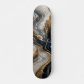 Luxe Gouden Marmer Canyon 3D Abstract Persoonlijk Skateboard (Voorkant)