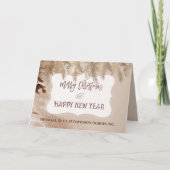 Luxe Gouden Marmer Dennen Moderne Zakelijke Feestdagen Kaart (Voorkant)