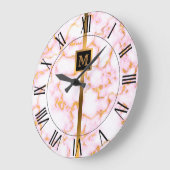 Luxe gouden marmer grote klok (Hoek)