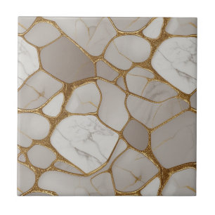 Luxe Gouden Marmer Mozaïek - Elegant Origineel Tegeltje