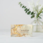 Luxe Gouden Marmer | QR Code Visitekaartje (Staand voorkant)