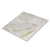 Luxe gouden marmeren achtergrond keramische tegel tegeltje (Zijkant)