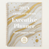 Luxe Gouden Marmeren Executive 2026 Planner (Voorkant)
