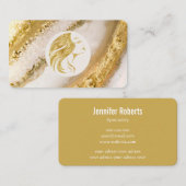 Luxe gouden marmeren haarstylist visitekaartje (Voorkant / Achterkant)