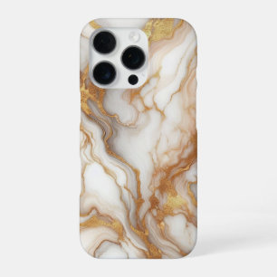 Luxe Gouden Marmeren iPhone Hoes   Elegant Witte G 16 Pro Hoesje