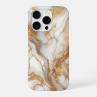 Luxe Gouden Marmeren iPhone Hoes | Elegant Witte G 16 Pro Hoesje