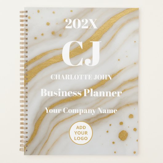 Luxe Gouden Marmeren Persoonlijke 2026 Planner (Voorkant)