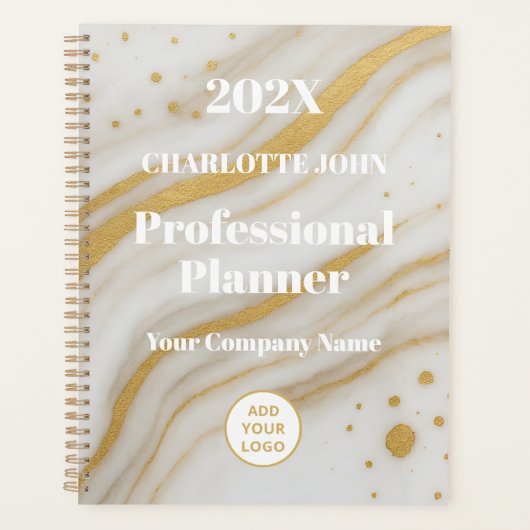 Luxe Gouden Marmeren Professionele 2026 Planner (Voorkant)