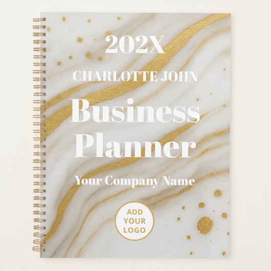 Luxe Gouden Marmeren Zakelijk 2026 Planner (Voorkant)