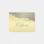 Luxe gouden metaal decoratie op goud en zilver post-it® notes (Voorkant)