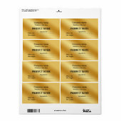 Luxe gouden metaalachtig etiket (Full Sheet)