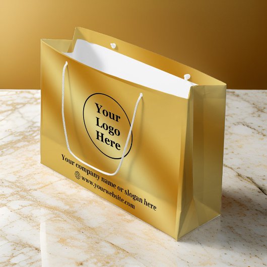 Luxe gouden metaalachtig groot cadeauzakje