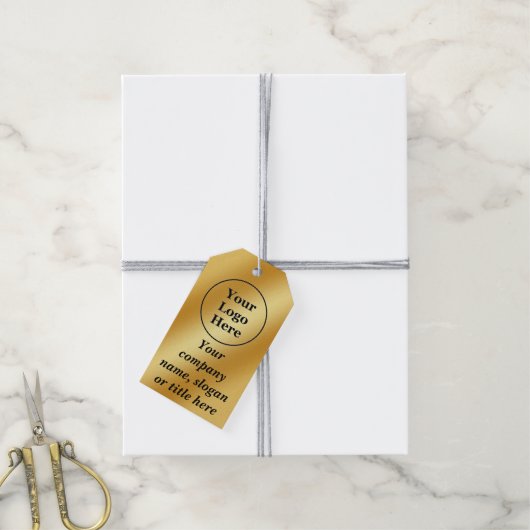 Luxe gouden metallic cadeaulabel (Met Touw)