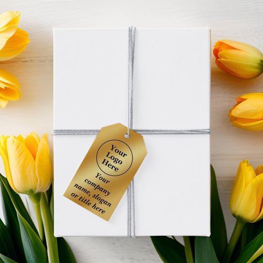 Luxe gouden metallic cadeaulabel