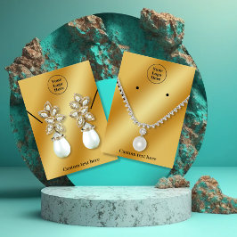 Luxe gouden metallic kettingen oorbel Display Kaar Visitekaartje