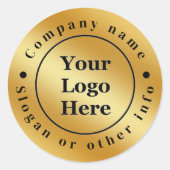 Luxe gouden metallic  ronde sticker (Voorkant)