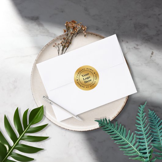 Luxe gouden metallic  ronde sticker