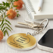 Luxe gouden metallic sleutelhanger (Voorkant Rechts)