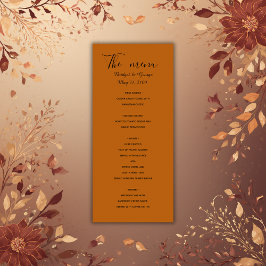 Luxe gouden minimale eenvoudige bruiloft menu