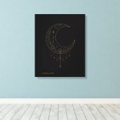 Luxe Gouden Minimalistische Maan Canvas Kunst (Insitu (Houten vloer))
