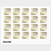 Luxe gouden moderne gouden script soja kaarslabel vierkante sticker (Vel)