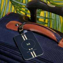 Luxe gouden monogram initiaal middernacht marine b