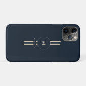 Luxe gouden monogram initiaal middernacht marine i Case-Mate iPhone case (Achterkant (horizontaal))