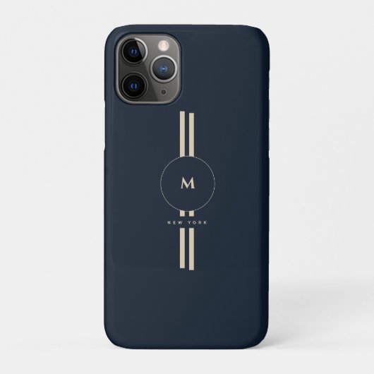 Luxe gouden monogram initiaal middernacht marine i Case-Mate iPhone case (Achterkant)