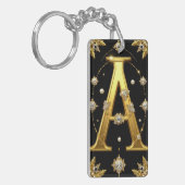 Luxe gouden monogram letter A Sleutelhanger (Voorkant Links)
