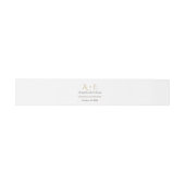 Luxe Gouden Monogram Trouwbuikband Uitnodigingen Wikkel (Vlak)