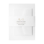 Luxe Gouden Monogram Trouwbuikband Uitnodigingen Wikkel (Voorkant Voorbeeld)