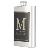 Luxe Gouden Monogram Zwarte Hip Flask Flacon (Links)