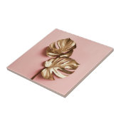 Luxe gouden monstera bladeren.  tegeltje (Zijkant)