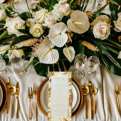 Luxe Gouden Monstera Tropische Bruiloft Menu