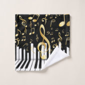 Luxe gouden muziek piano toetsen bad handdoek (Wasdoekje)
