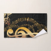Luxe gouden muzieknoot sierlijk bad handdoek (Handdoek)