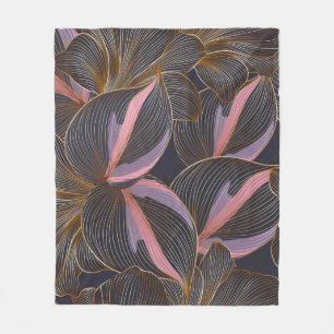 Luxe gouden naadloze florale achtergrond met trop fleece deken