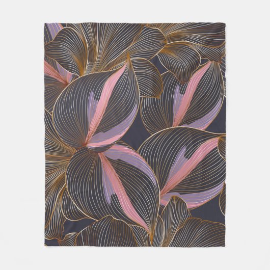 Luxe gouden naadloze florale achtergrond met trop fleece deken (Voorkant)