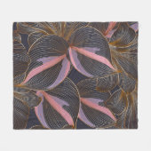Luxe gouden naadloze florale achtergrond met trop fleece deken (Voorkant (Horizontaal))