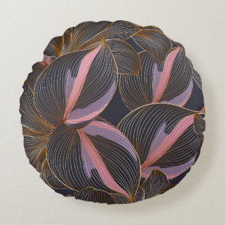 Luxe gouden naadloze florale achtergrond met trop rond kussen