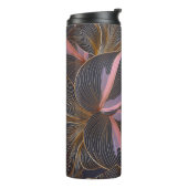 Luxe gouden naadloze florale achtergrond met trop thermosbeker (Gedraaid links)