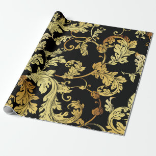Luxe gouden naadloze patronen. Floral backgrondp Cadeaupapier