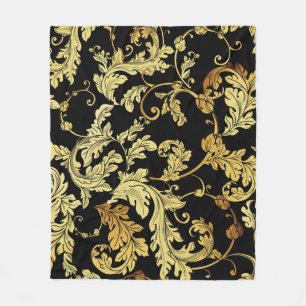 Luxe gouden naadloze patronen. Floral backgrondp Fleece Deken