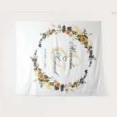 Luxe Gouden Noir Trouw Monogram Wandkleed (Voorkant (horizontaal))