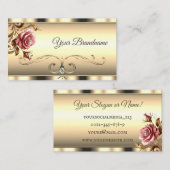 Luxe Gouden Ombre Kleur Gradiënt Roze  Roos Visitekaartje (Voorkant / Achterkant)